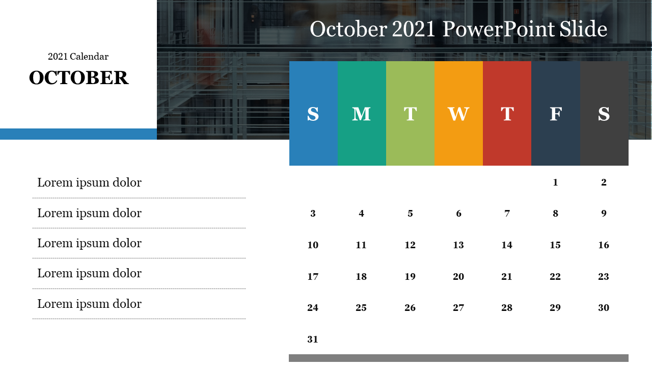 October 2021 PowerPoint Slide